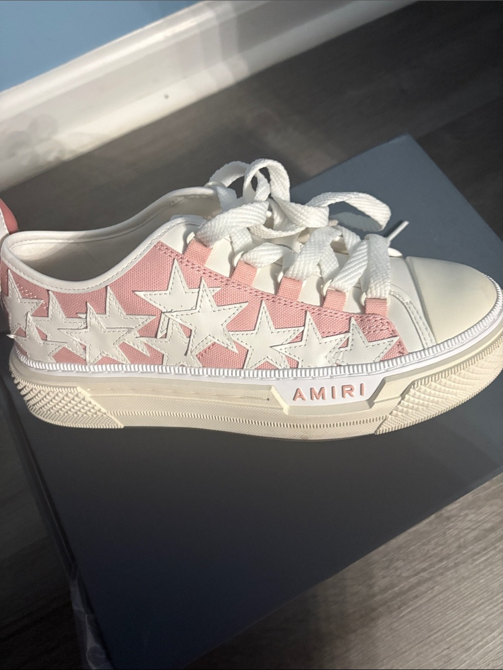AMIRI Kids Pink Star Low-Top Sneakers with White Accents